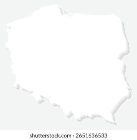 Silhueta Branca 3D Polônia Mapa Europa País