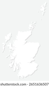 3D Branco Silhueta Escócia Mapa Europa País