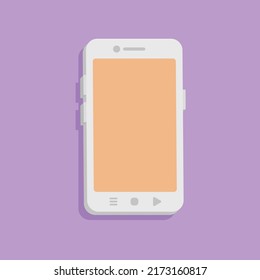 smartphone 3d blanco con pantalla en blanco con estilo de caricatura mínimo