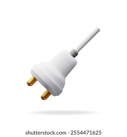 3d white socket for plug isolated. Render wall socket symbol. Electrical appliances and wire equipment. Electrical outlet device components. Vector illustration