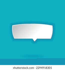 3d white speech bubble. rectangle form figure Speech bubble icon. 3d render. Network communication concept.  Isolated vector illustration