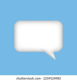 3d white speech bubble, social media chat message icon. Empty text bubbles in various shapes, comment, dialogue balloon vector set. Thought clouds of different shape as rectangle, ellipse eps 10