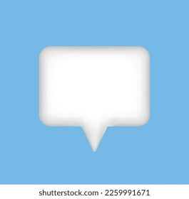 3d white speech bubble, social media chat message icon. Empty text bubbles in various shapes, comment, dialogue balloon vector set. Thought clouds of different shape as rectangle, ellipse eps 10