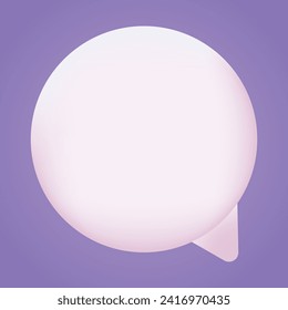 3d white speech bubble, social media chat message icon. Empty text bubble, comment, dialogue balloon vector