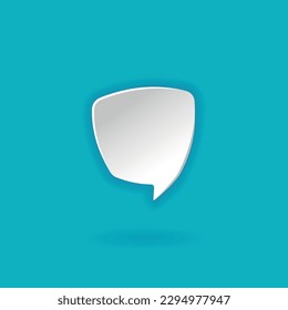 3d white speech bubble. Square form figure Speech bubble icon. 3d render. Network communication concept.  Isolated vector illustration