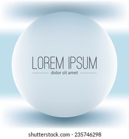 3d white sphere on light soft background.