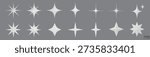3d white star sparkle illustration. Sparkles emoji icon. 3D vector illustration.