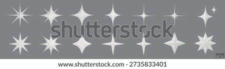 3d white star sparkle illustration. Sparkles emoji icon. 3D vector illustration.