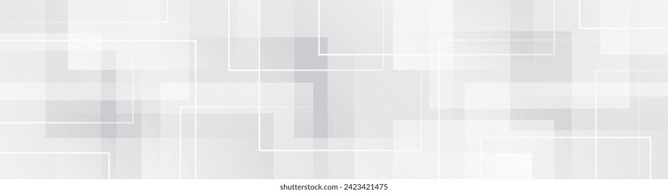 3D white techno abstract background overlap layer on bright space with squares effect decoration. Modern graphic design element lines style concept for web banner, flyer, card, or brochure cover
