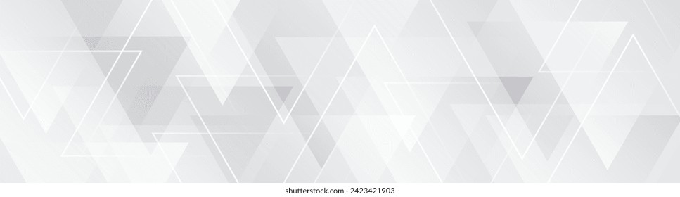 3D white techno abstract background overlap layer on bright space with triangles effect decoration. Modern graphic design element lines style concept for web banner, flyer, card, or brochure cover