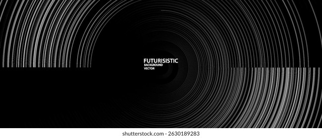 3D white techno abstract background overlap layer on dark space with glowing circles shape decoration. Modern graphic design element lines style concept for banner, flyer, card, or brochure cover