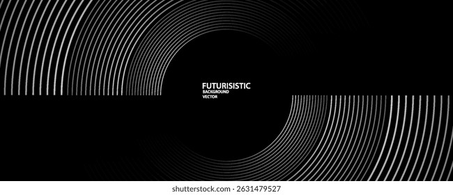 3D white techno abstract background overlap layer on dark space with glowing circles shape decoration. Modern graphic design element lines style concept for banner, flyer, card, or brochure cover