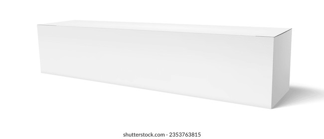 3D White Thin Paper Box Isolated On White Background. EPS10 Vector