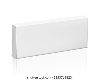 3D White Thin Paper Box Isolated On White Background. EPS10 Vector