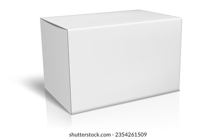 3D White Thin Paper Box Isolated On White Background. EPS10 Vector