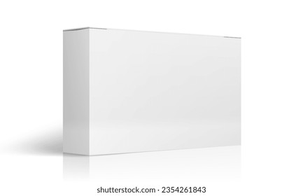 3D White Thin Paper Box Isolated On White Background. EPS10 Vector