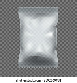 3D White Transparent Blank Foil Food Packing. EPS10 Vector