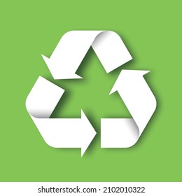 Símbolo universal de reciclaje 3D blanco
