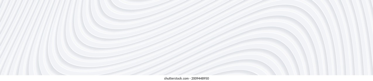 3D white wavy background for business presentation  Abstract grey stripes elegant pattern  Minimalist empty striped blank BG  Halftone monochrome cover and modern minimal color  vector illustration 