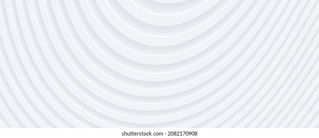 3D-weißer Hintergrund für Geschäftspräsentationen. Abstraktes, kreisförmiges elegantes Muster. Minimalistische leere gestreifte leere BG. Halftone monochrome Abdeckung mit moderner, minimaler digitaler Farbe.