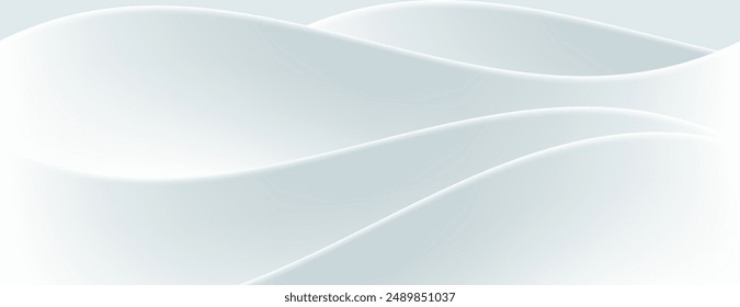 3d white wavy shapes layer background