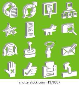 3d white web and internet icon series