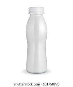 3D White Yogurt Plastic Bottle EPS10