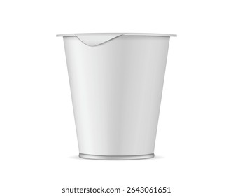 3d white yogurt pot template mock up. Vector illustration