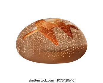 3d wholemeal wholemeal bread loaf isolated