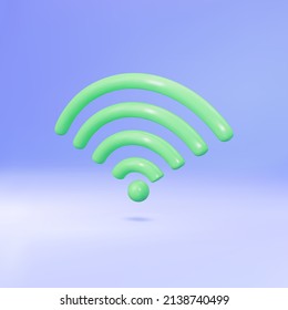 3D Wi-Fi-Icon Design-Konzept. WLAN-Symbol auf blauem Hintergrund. Vektorgrafik.