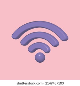 3D Wi-Fi icon design concept. wifi symbol. 3d render illustration.