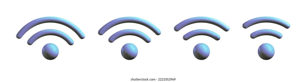 3d wifi icon set. Symbol of internet wireless mobile hotspot. Wi fi zone web sygnal area. Vector illustration isolated on white background