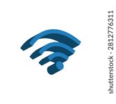 3d wifi icon vector illustration 