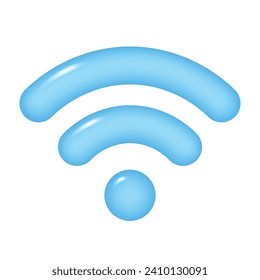 3d WIFI icon, wireless internet sign, isolated on transparent background. Vector illustration.