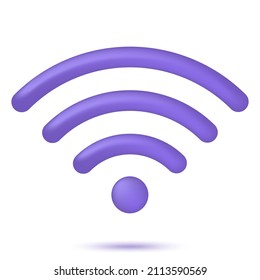 3D WiFi icon. Wireless network design concept