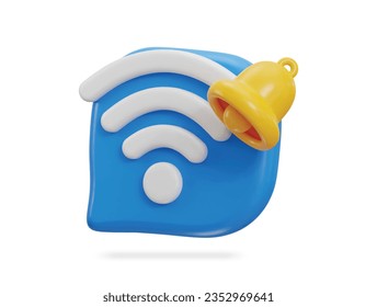 3d wifi notification icon vector illustration