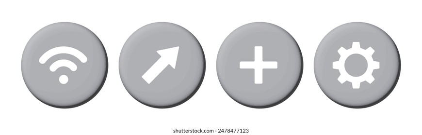 flecha de cursor de ajuste de wifi 3d más conjunto de iconos de Botón de App de color