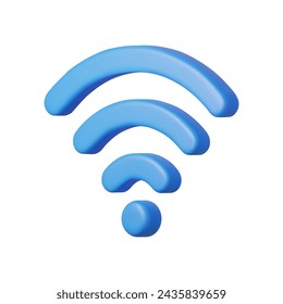 3d Wifi signal, connection and network symbol. Hotspot for digital and online coverage. Broadcasting area with internet. 3d rendering. Vector illustration