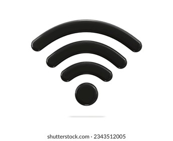Icono de red inalámbrica wifi 3d ilustración vectorial