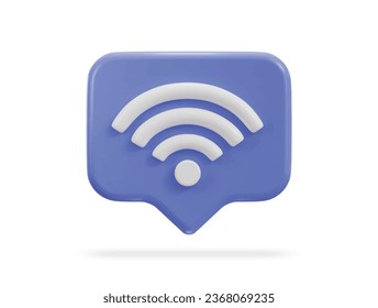 3D-WiFi-Netzwerk-Symbol