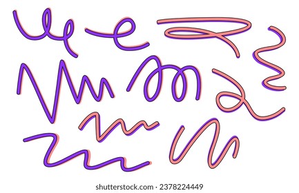 3D Wiggly Line Element Set