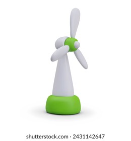 3D wind turbine. Modern windmill, generator of clean energy