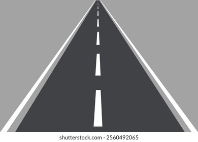 3d winding road on a white isolated background. Road way location infographic template, simple curved road vector illustration