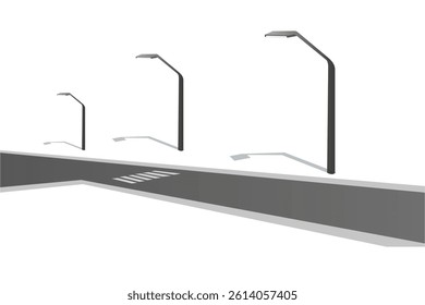 3d winding road on a white isolated background. Road way location infographic template, simple curved road vector illustration