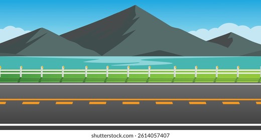 3d winding road on a white isolated background. Road way location infographic template, simple curved road vector illustration