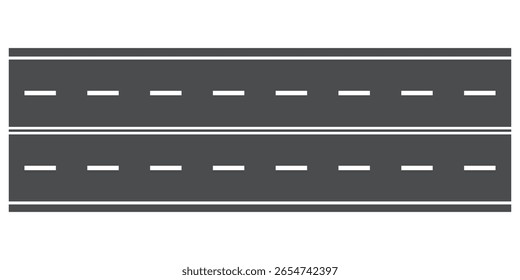 3d winding road on a white isolated background. Road way location infographic template, simple curved road vector illustration