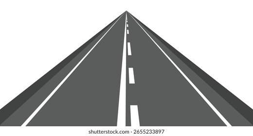 Estrada sinuosa 3d em um fundo isolado branco. Modelo infográfico de localização de estrada, ilustração de vetor de estrada curvo simples