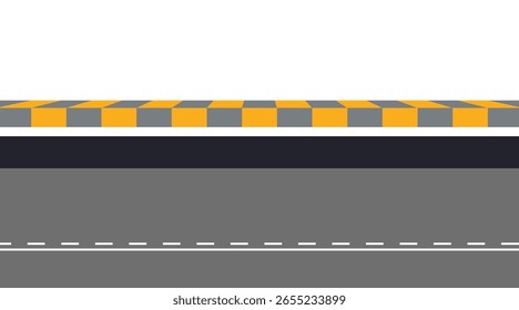 3d winding road on a white isolated background. Road way location infographic template, simple curved road vector illustration