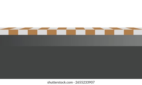 Carretera sinuosa 3D sobre un fondo aislado blanco. Plantilla de infografía de ubicación de carretera, Ilustración vectorial de carretera curva simple