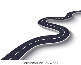 Winding Road On White Isolated Background Stock Illustration 796542880